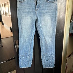 For The Republic Jeweled Skinny Jeans / Size 12 / W 30